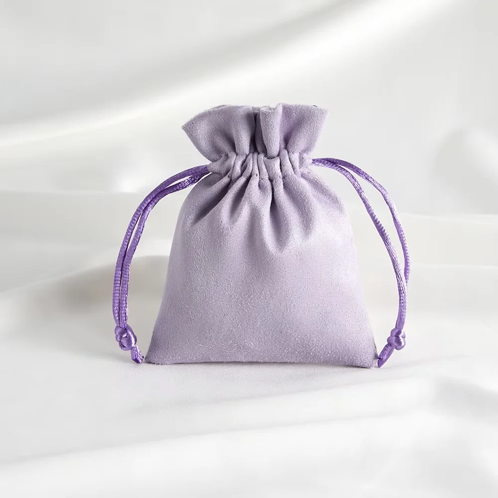 5pcs Premium Flannel Drawstring Pouches for Jewelry Storage