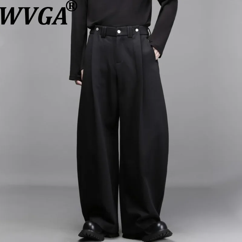 

WVGA Autumn Winter Dark Style High Street Anti-Wrinkle Trendy Design Wide-Leg Draped Niche Chic Casual Straight Pants Ins W14171
