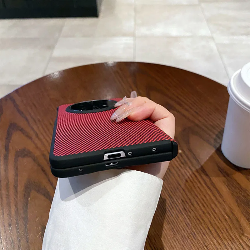 Case for OPPO Find N5 / N3 Fold Mobile Phone Carbon Fiber-patterned Luxury Leather Slim Shockproof Protective Casing Accessories