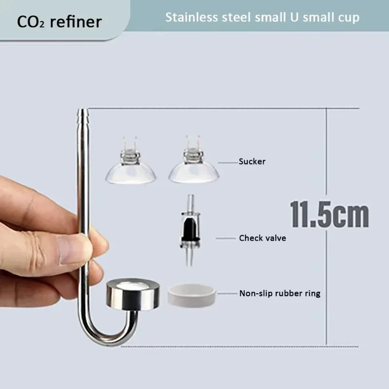 Aquarium CO2 Diffuser Stainless Steel Material Atomizer Ceramic Disc Refiner Using for Aquatic Plant Growth Accessories