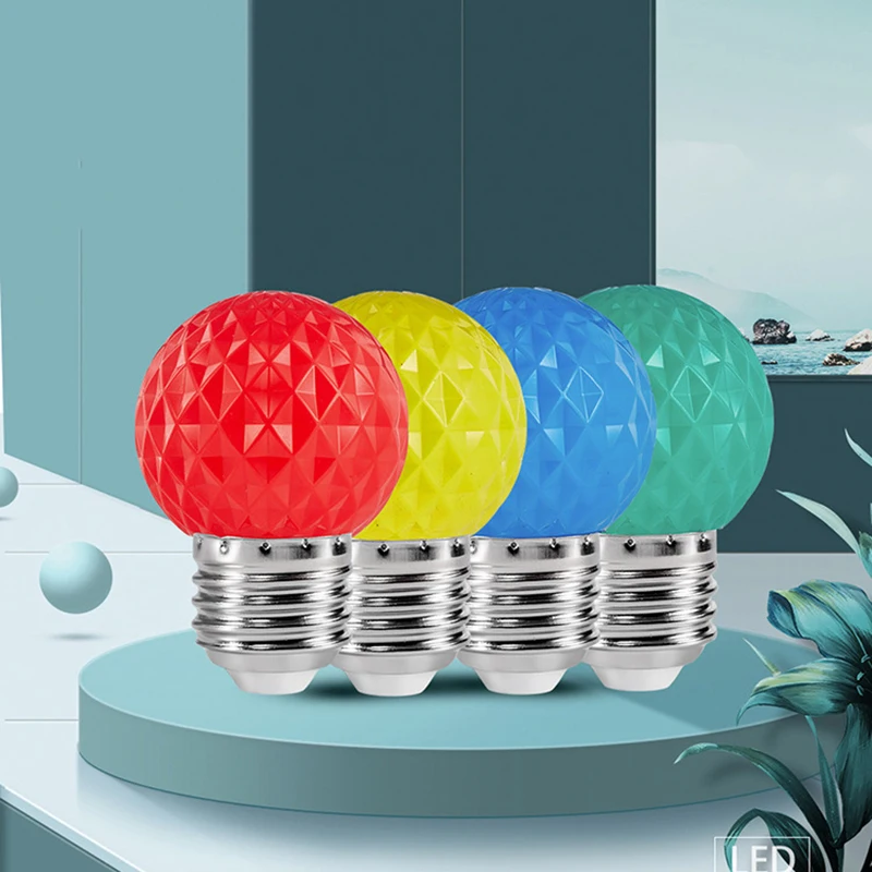 

Ranpo B22 E27 Globe Light Bulb 2W 110V 220V 9 Colors Pineapple Shape Lamp Blue Red Green Yellow Purple White for Party Decor