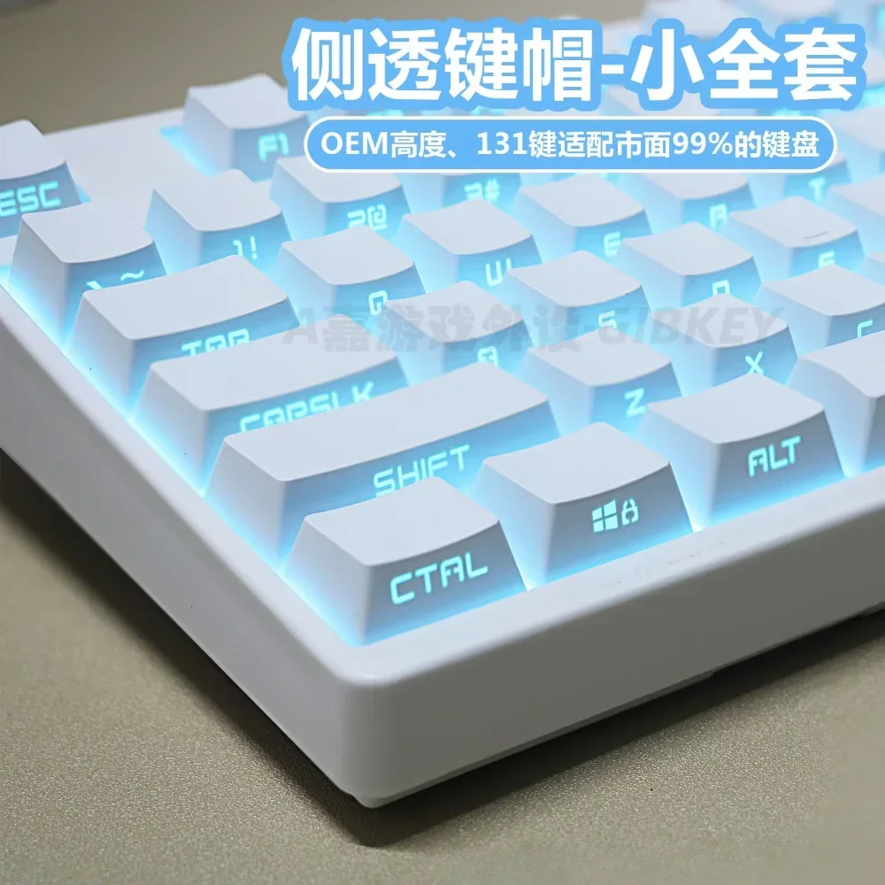 

Side-engraved OEM Keycaps PBT 131 Keys Translucent Small Complete Set for 60/64/84/98/108 Gaming Mechanical Keyboard MX Switch