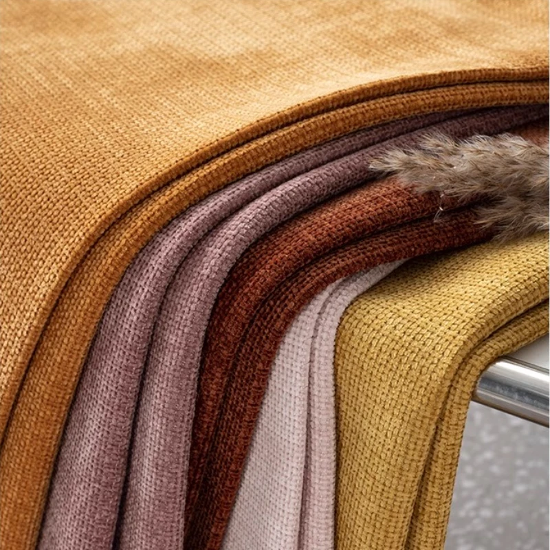 High End Thickened Waffle Pattern Chenille Fabric Making Sofa Covers Seat Backrest Pillows Cushions DIY Home Soft Pack Fabric