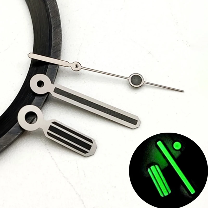 NH35 manecillas de reloj luminosas verdes C3, se adapta a NH35, NH36, 4R, 7 S, movimiento Seiko, SKX007, SRPD, SKX009, Kit de mano de reloj