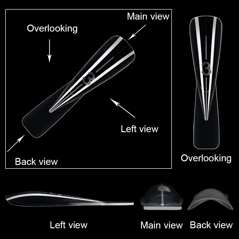 Gorgellux Nail Forms Short Sandwich Reusable Top Bottom Mold 15 Sizes Short Oval Coffin Stiletto Square Easy Manicure 120/240pcs