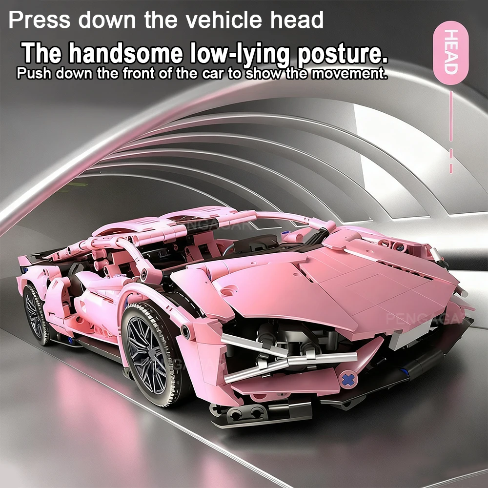 

Technical Racing Sport Car 688pcs Model Building Blocks City Mechanical Speed Vehicle Supercar Brick Puzzle Toys Kid Adult Gifts