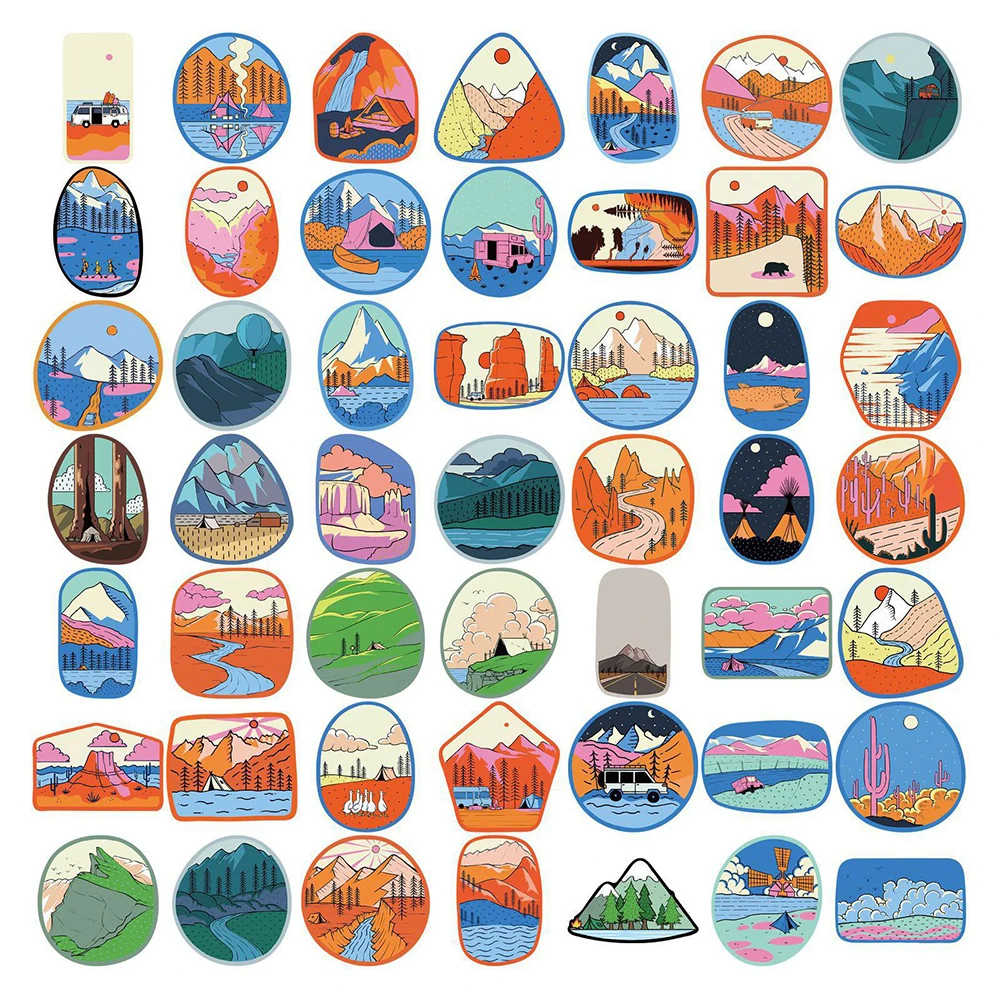 10/30/50 個漫画アウトドアキャンプステッカー防水落書きスケートボード荷物ギターラップトップクールな装飾ステッカーデカール