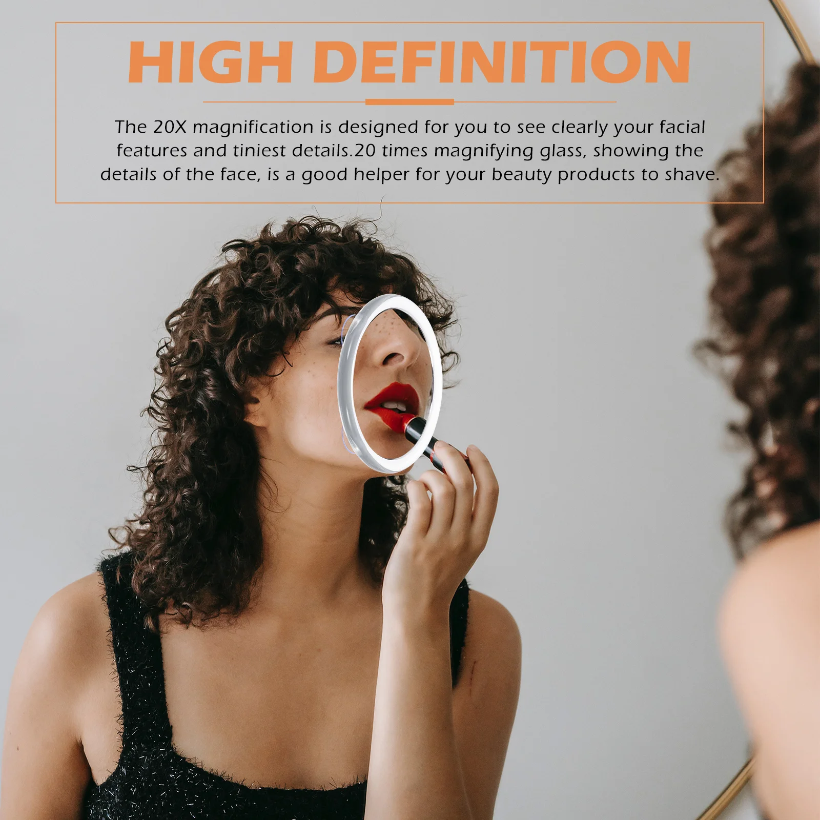 Miroir de maquillage grossissant 20x, ventouse, miroir de vanité de salle de bains, haute définition, réflexion claire, miroirs grossissants 20x