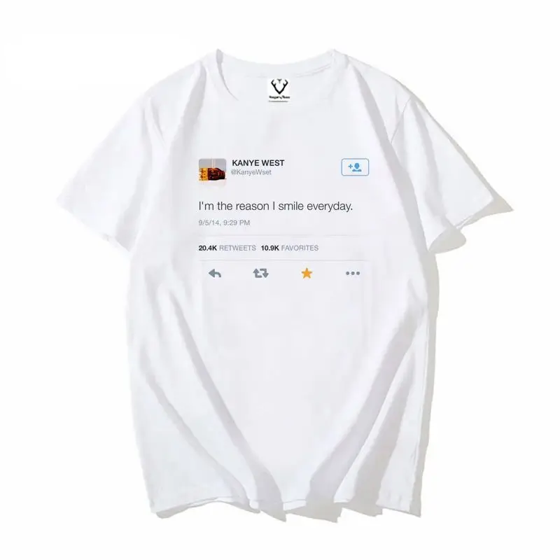 

Классическая яркая уличная одежда Kanye, забавная футболка в стиле хип-хоп с принтом «Я собственный друг», Мужская футболка 2024, Модная хлопковая парная футболка