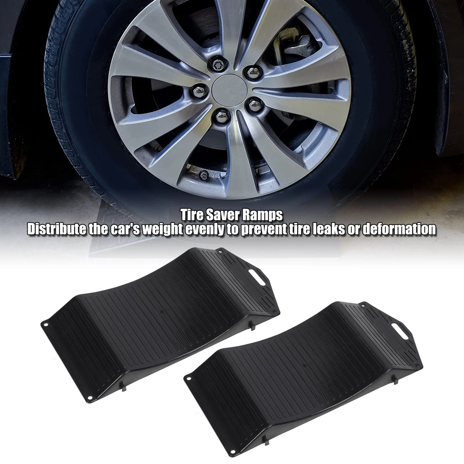 2PCs Car Tire Wheel Ramps Proof Heavy Duty Simple Using Tire Saver Ramps power Load Bearing Capacity for RV Car Accessories
