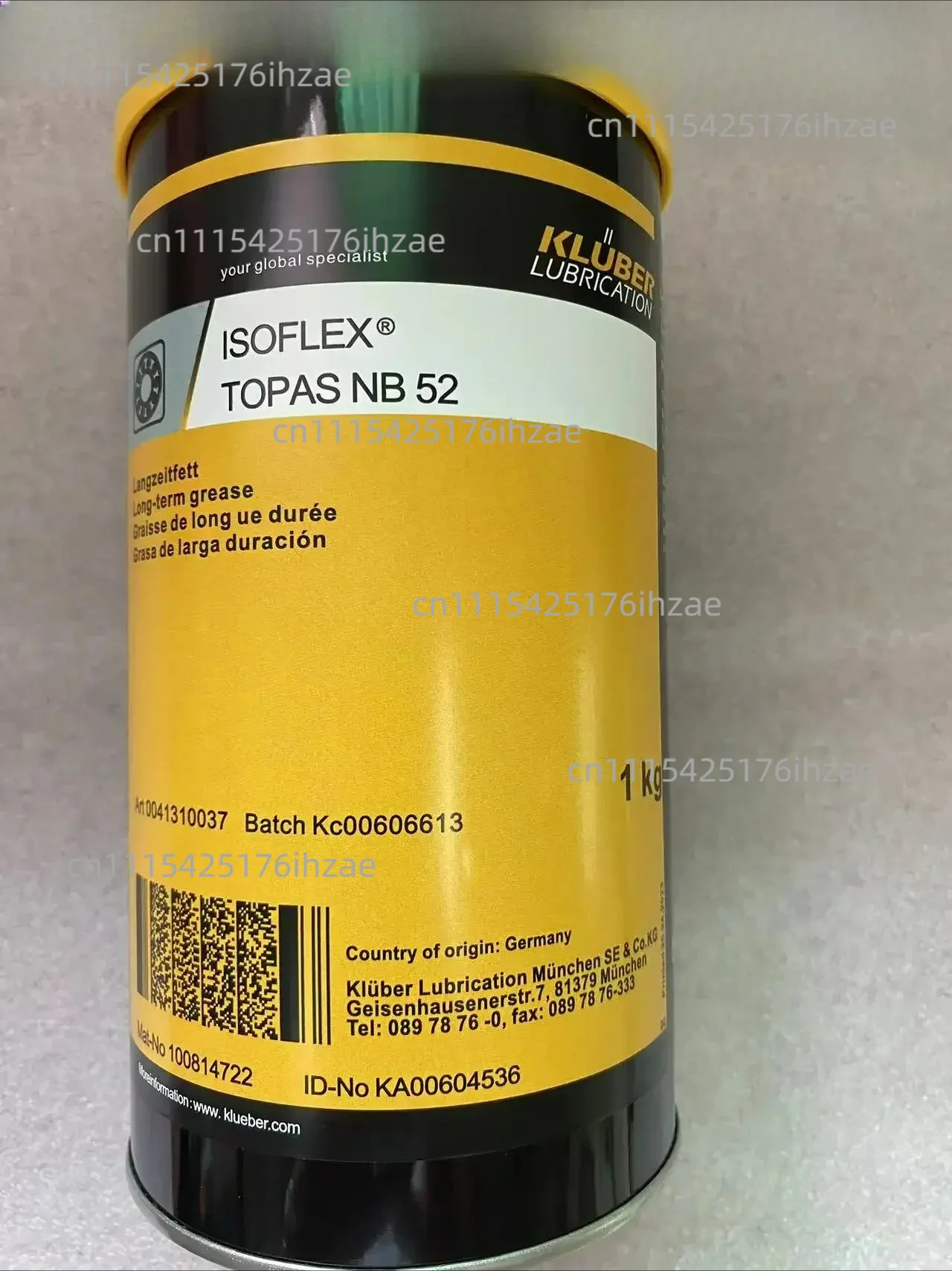 KLUBER Lubricants Bearing Grease 1KG Industrial ISOFLEX NBU15