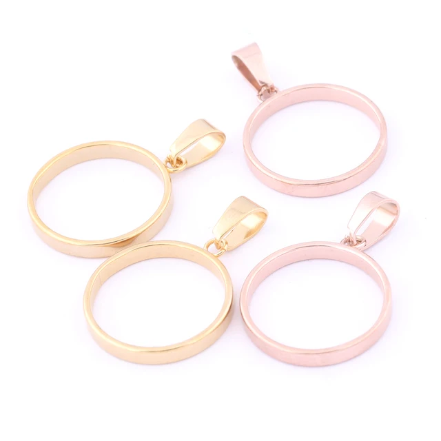 10 sztuk ze stali nierdzewnej 20mm ramka z kaboszonem ustawienia podstawy Diy urok wisiorek Bezel półfabrykaty na materiały do wyrobu biżuterii pozłacane