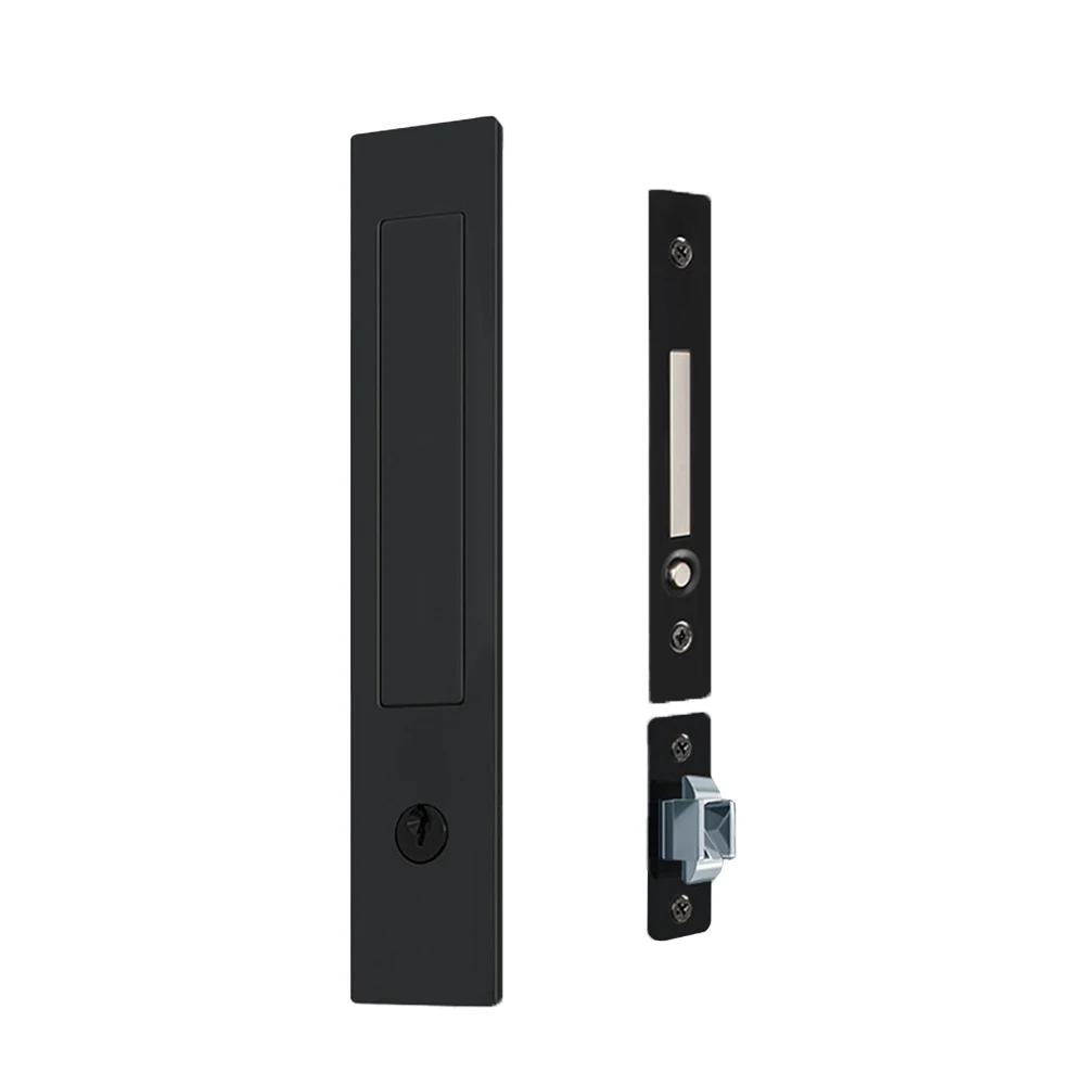 Zinc Alloy Sliding Door Handle with Integrated Pocket Lock Space Efficient Design Perfect for Any Interior Decor