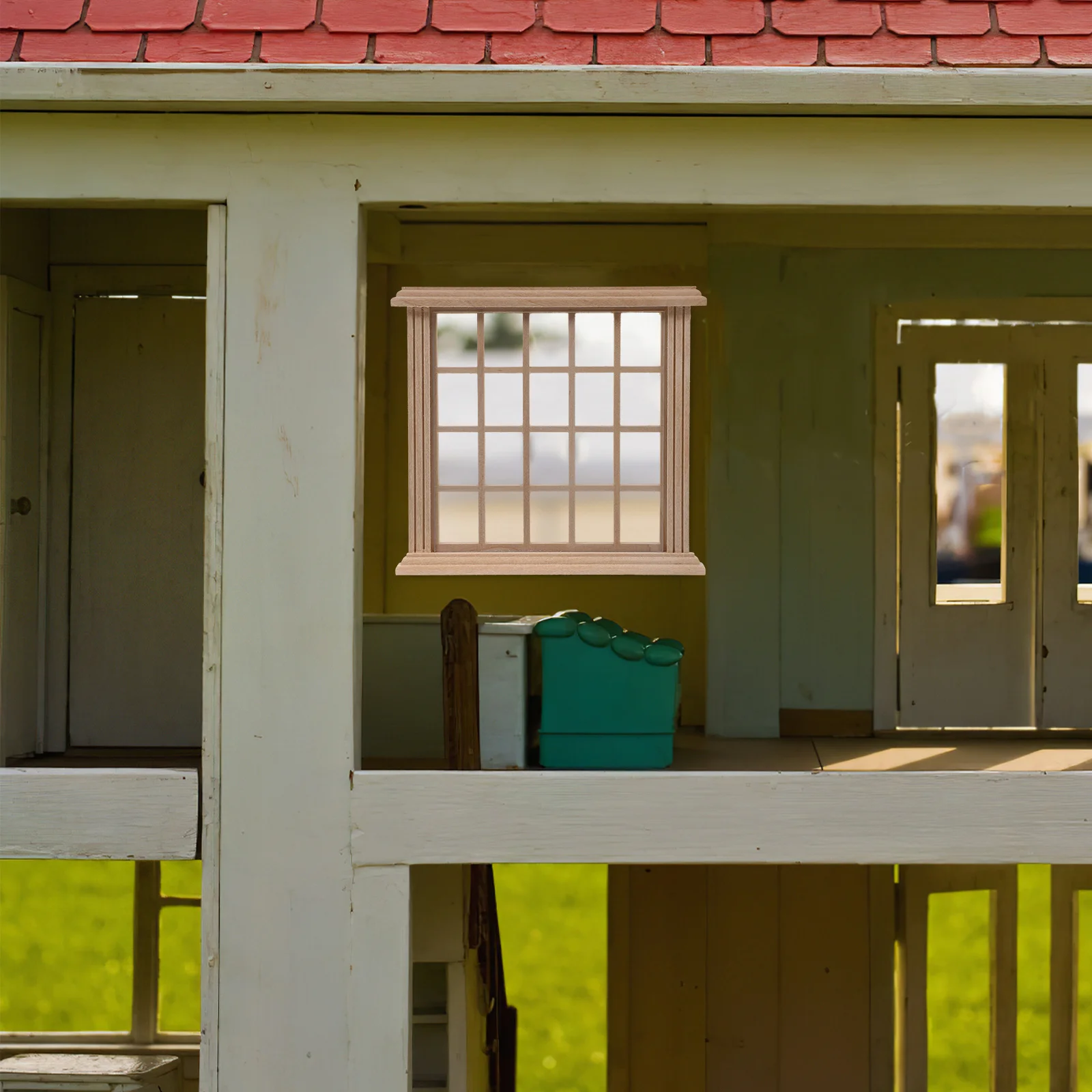 Ventana para casa, ventanas de madera, juguetes para niños, marcos en miniatura, accesorios para casa de muñecas, decoración