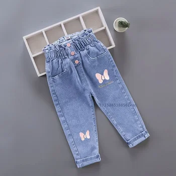 Girls Floral Denim Pants 1