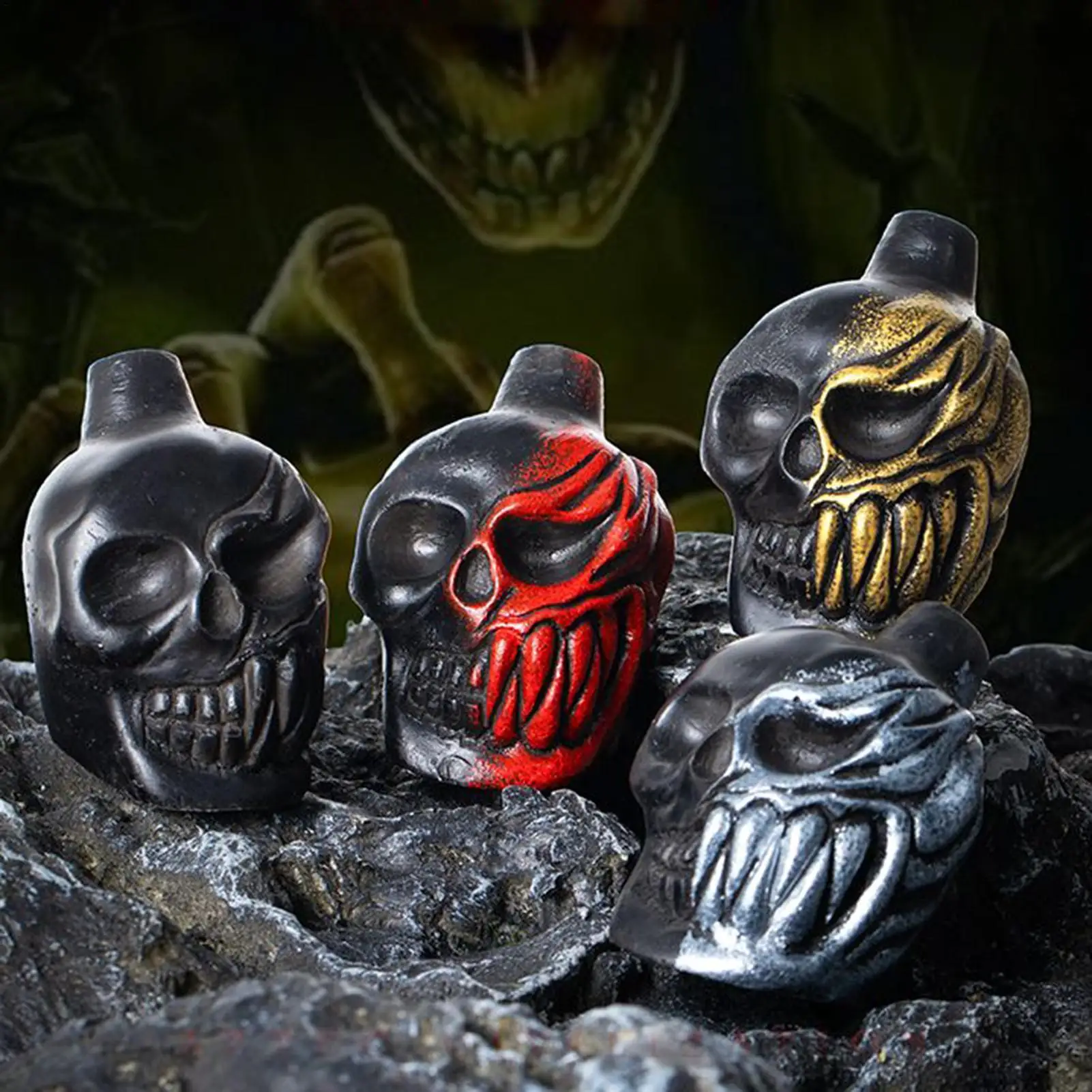 Aztec Death Whistle Fangs Skull Halloween Skull Screaming Tricky Decompressions Toy Whistle Loud Crisp Sound Screaming Whistle
