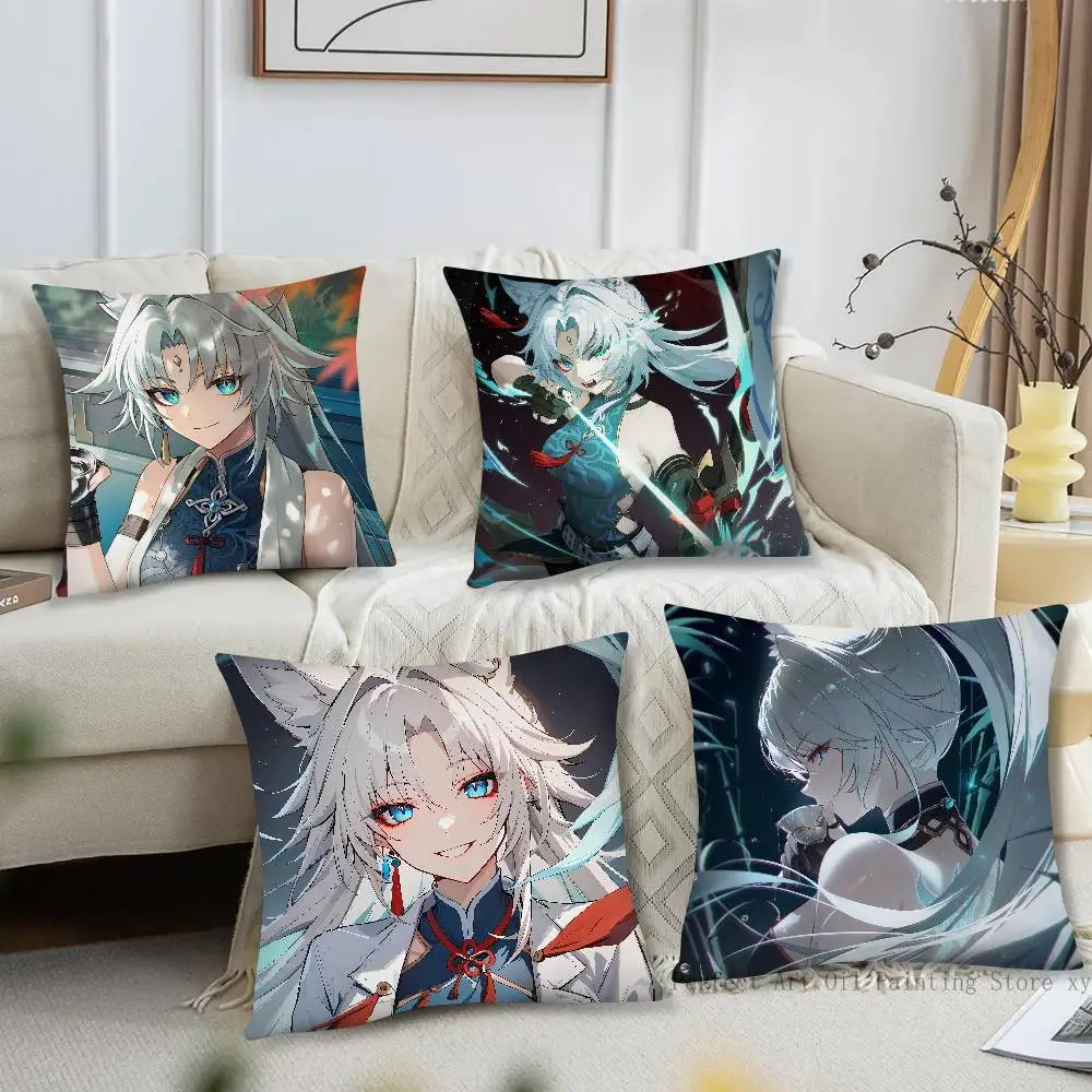 Feixiao Anime Game Honkai Star Rail Pillow Case Fashion Square Pillowcase Bedroom Sofa Room Ins Decoration Leisure