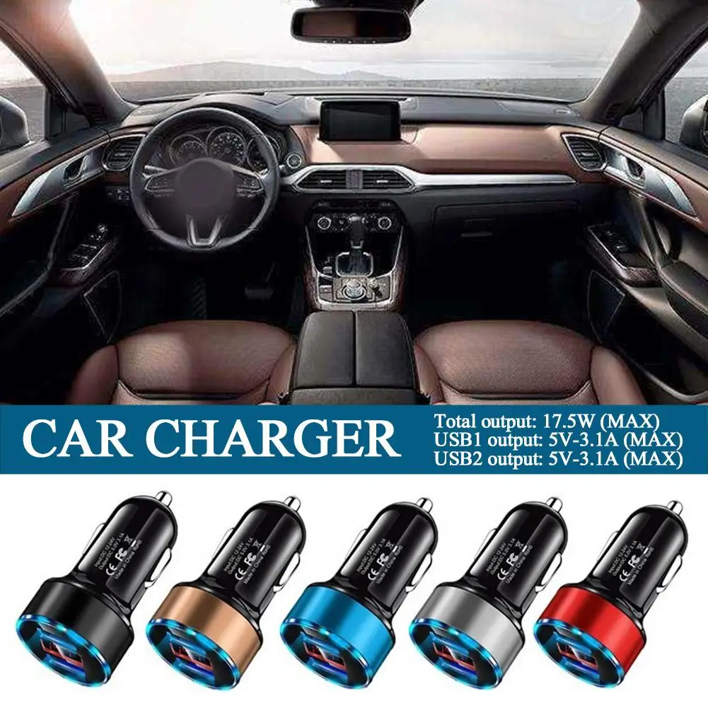 5V 3.1A Car Charger Dual USB QC Adapter Cigarette Lighter LED Voltmeter For All Types Of Mobile Cell Phones Quick Car Charg R4N5