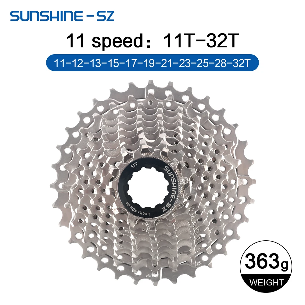 Sunshine Road Bike Cassette 8 9 10 11 12 Speed Bicycle Sprocket 25T 28T 30T 32T 34T 36T 11V K7 Speed Bike Ratchet Cycling Parts image 3