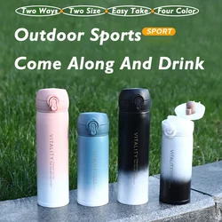 350/450ml Gradient Portable Thermal Insulation Vacuum Tumbler Cup Whit Bouncing Cover For Outdoor Sport Travel Water Bottle