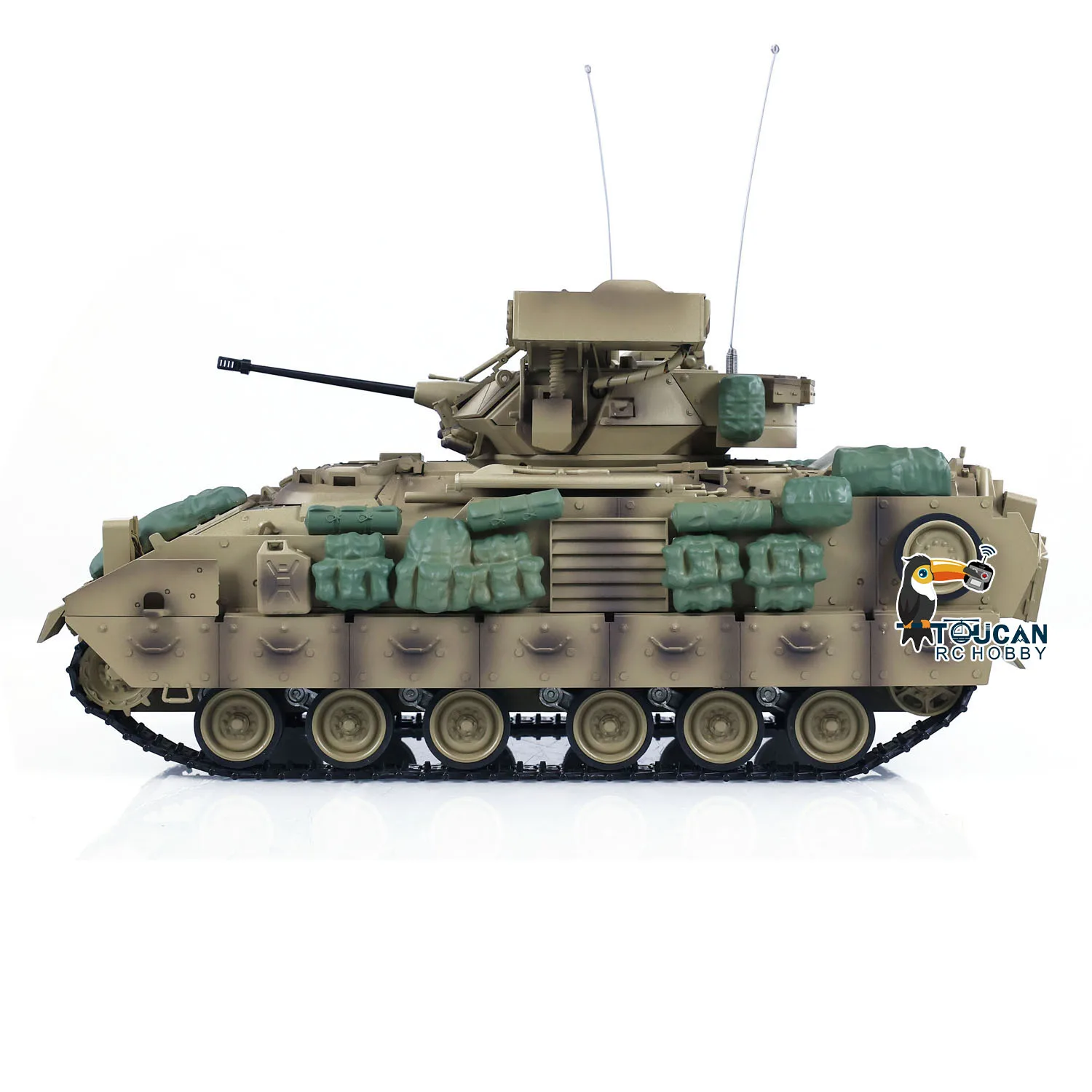 M2A2 Tongde 1/16 RC Tank Remote Control Battle Tanks Model Bradley Infrared Barrel Recoil Electric Toy Model without BB Shooting