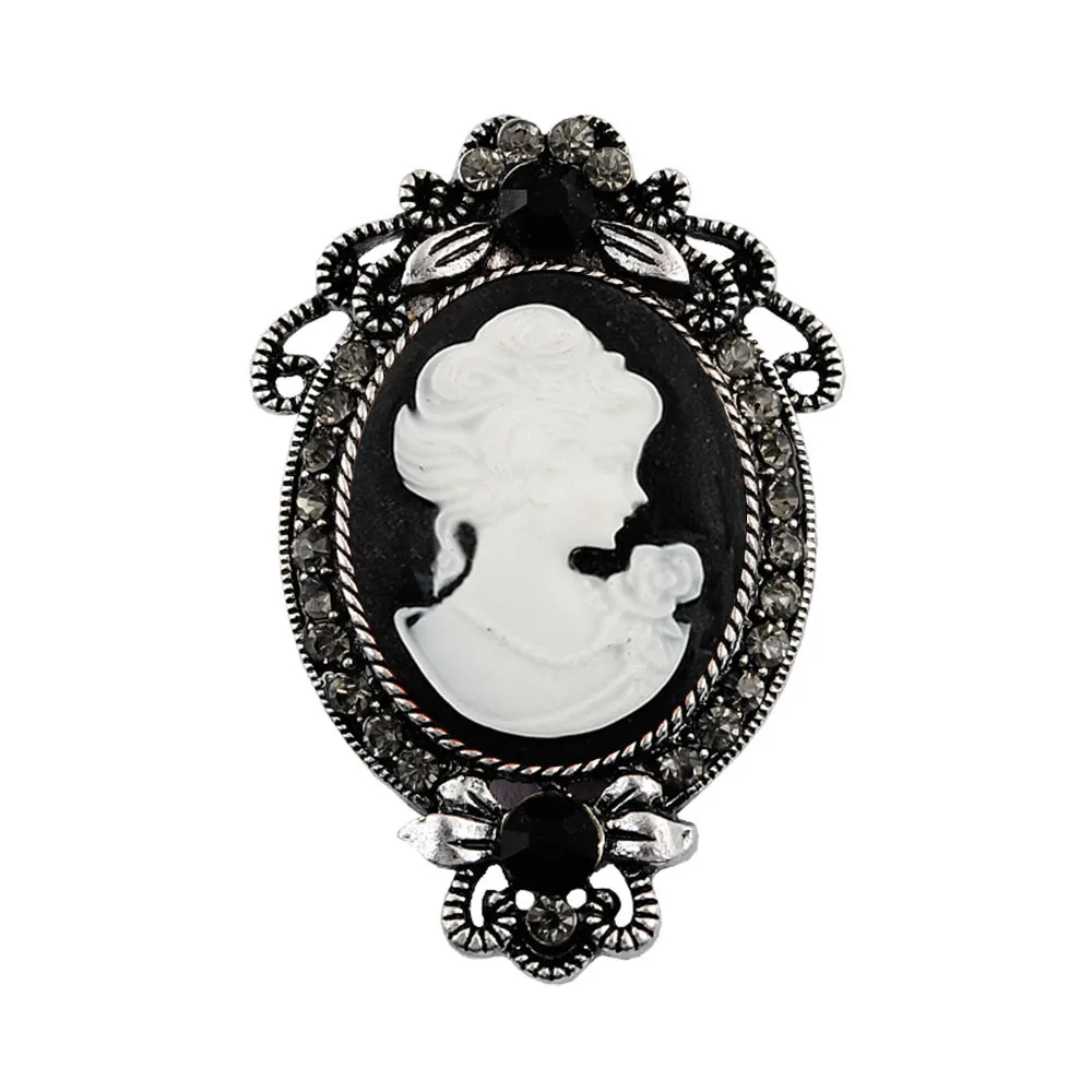 Charm Brooch European and American Vintage Jewelry Female Beauty Queen Head Gorgeous Fashion Zinc Alloy Jewelry