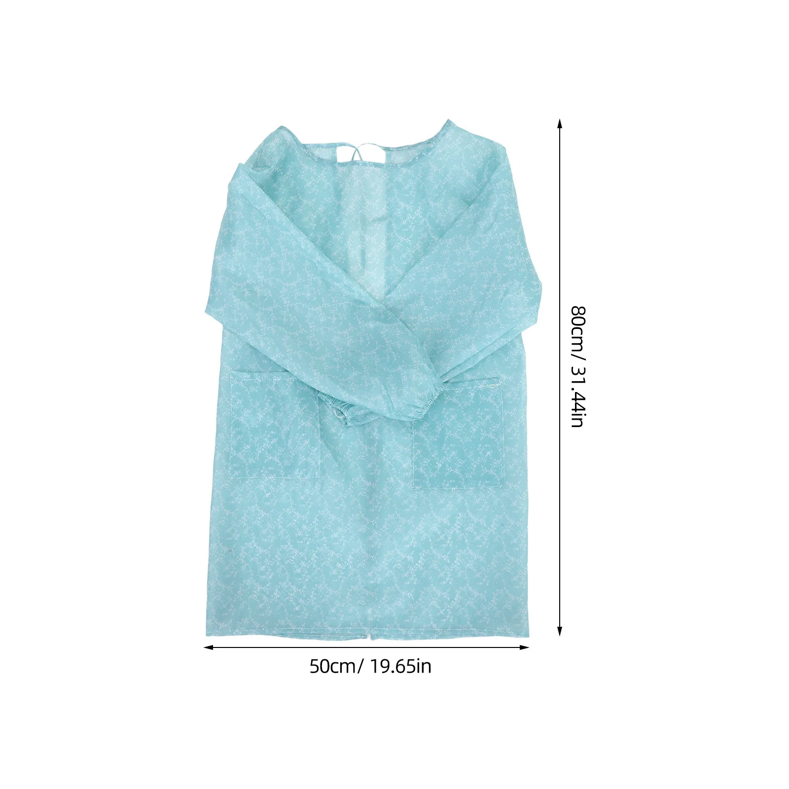 1Pcs Blue Polyester Apron with Sleeves Waterproof Cooking Smock for Home Hotel Bar Garden Baking Painting Cleaning Tasks Apron