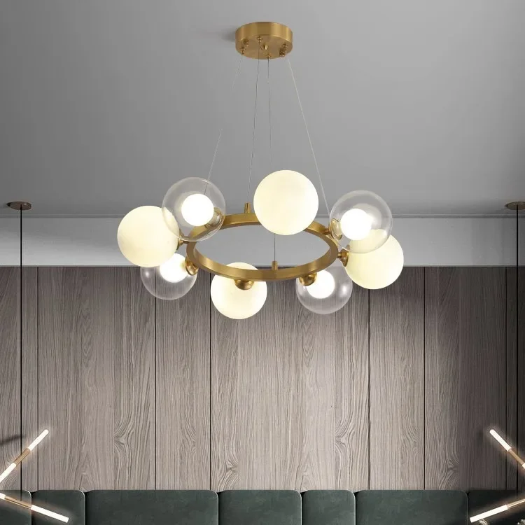 Lampe suspendue en cuivre au design minimaliste moderne, luminaire décoratif d'intérieur, idéal pour un salon, une chambre à coucher ou un restaurant, 3724