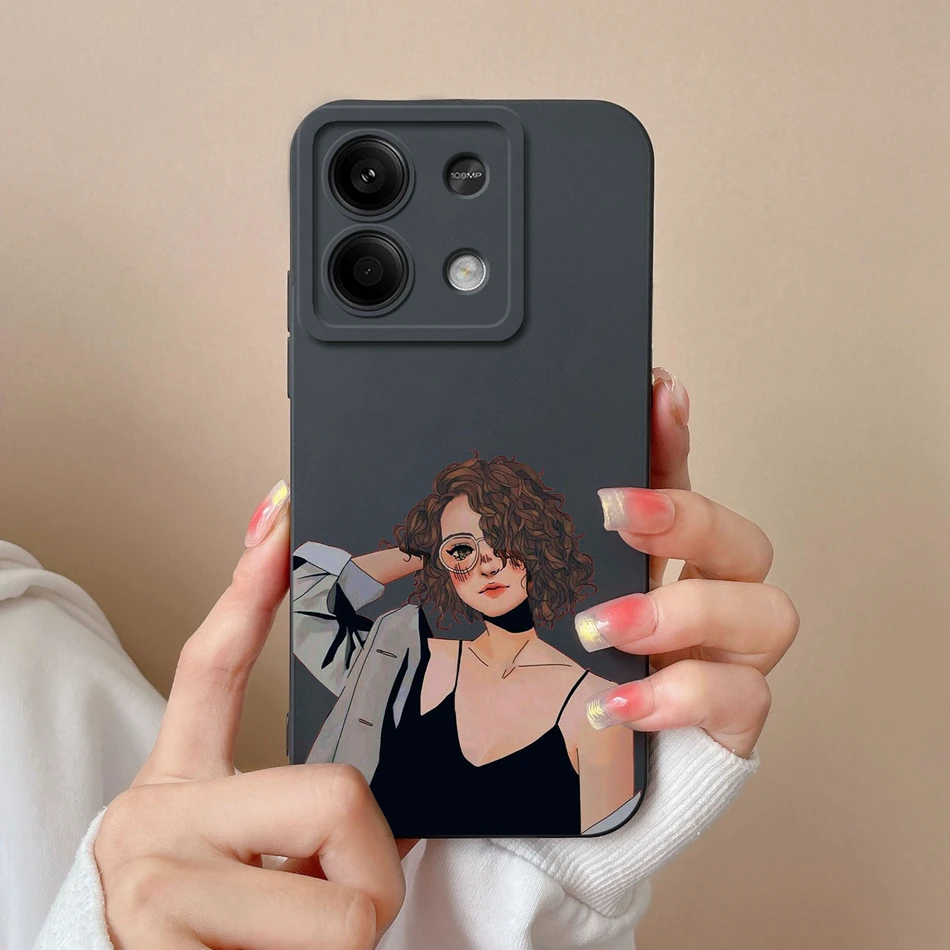 Casing ponsel Xiaomi Redmi Note 13 Pro, pelindung ponsel Anti jatuh silikon cair beruang untuk Redmi Note13 13Pro 4G 5G Capa