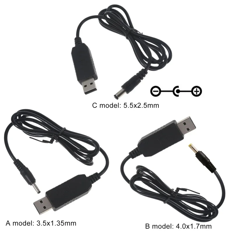 QC3.0 USB to 12V 1.5A 18W 5.5x2.5mm Step Up Line Converter Cable for WiFi Router Modem Table Lamp Speaker Fan 100CM