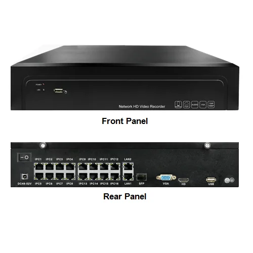 Security Factory Customize Software 2 HDD Slot 16 Channel PoE Port All In One Network Video Recorder 8MP 4K AI 16CH POE NVR