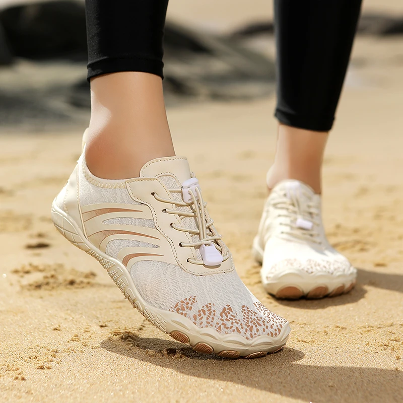 

Beige Breathable Water Shoes Men Anti-slip Rubber Sole Quick Dry Aqua Sneakers Outdoor Wading Diving Shoes