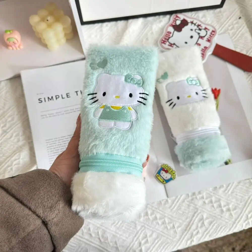 21cm sanrio hello kitty pasta de dente pelúcia moeda zíper bolsa lápis caso standable decoração desktop armazenamento cosméticos presente da menina