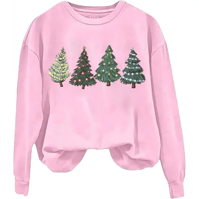 

Christmas Tree Sportswear Women's Cute Pattern Long Sleeve Holiday Hoodie