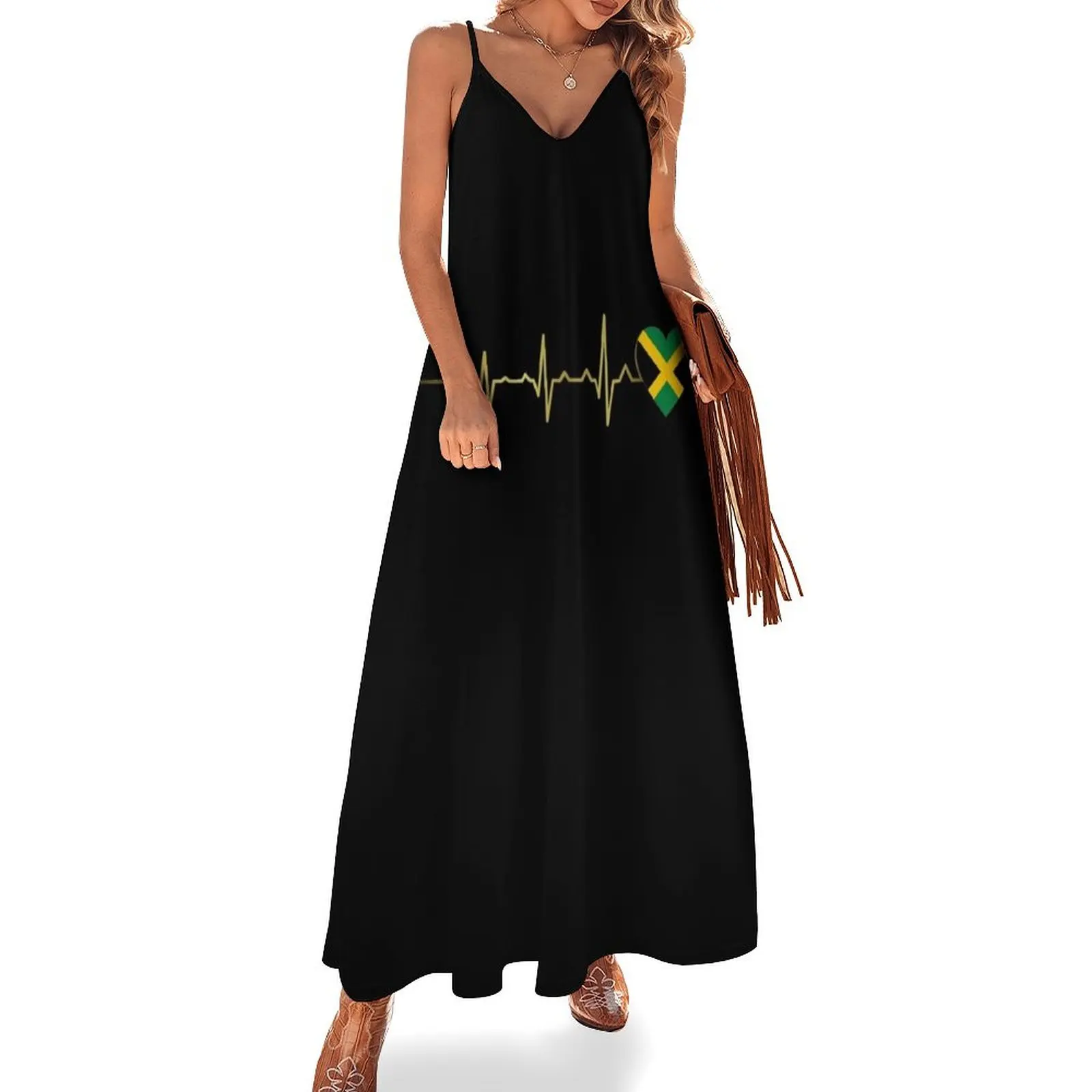 Jamaican Flag Heat Beat Sleeveless Dress Long dress women long dresses luxury woman party dress