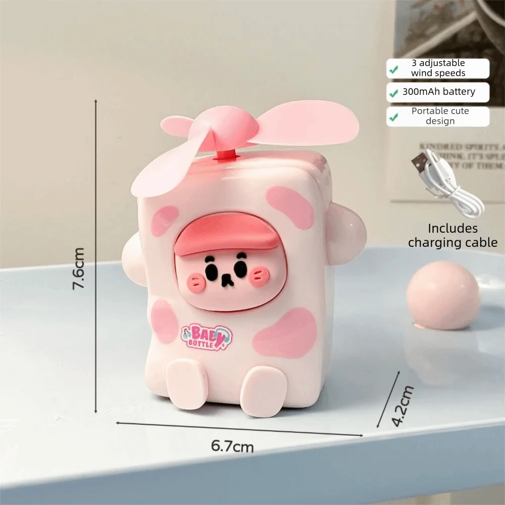 Kindersicherer Mini-Ventilator mit 3 Geschwindigkeitsstufen, tragbarer Handventilator mit kindersicheren Flügeln, kleiner Ventilator für Kinder, Reiseventilator