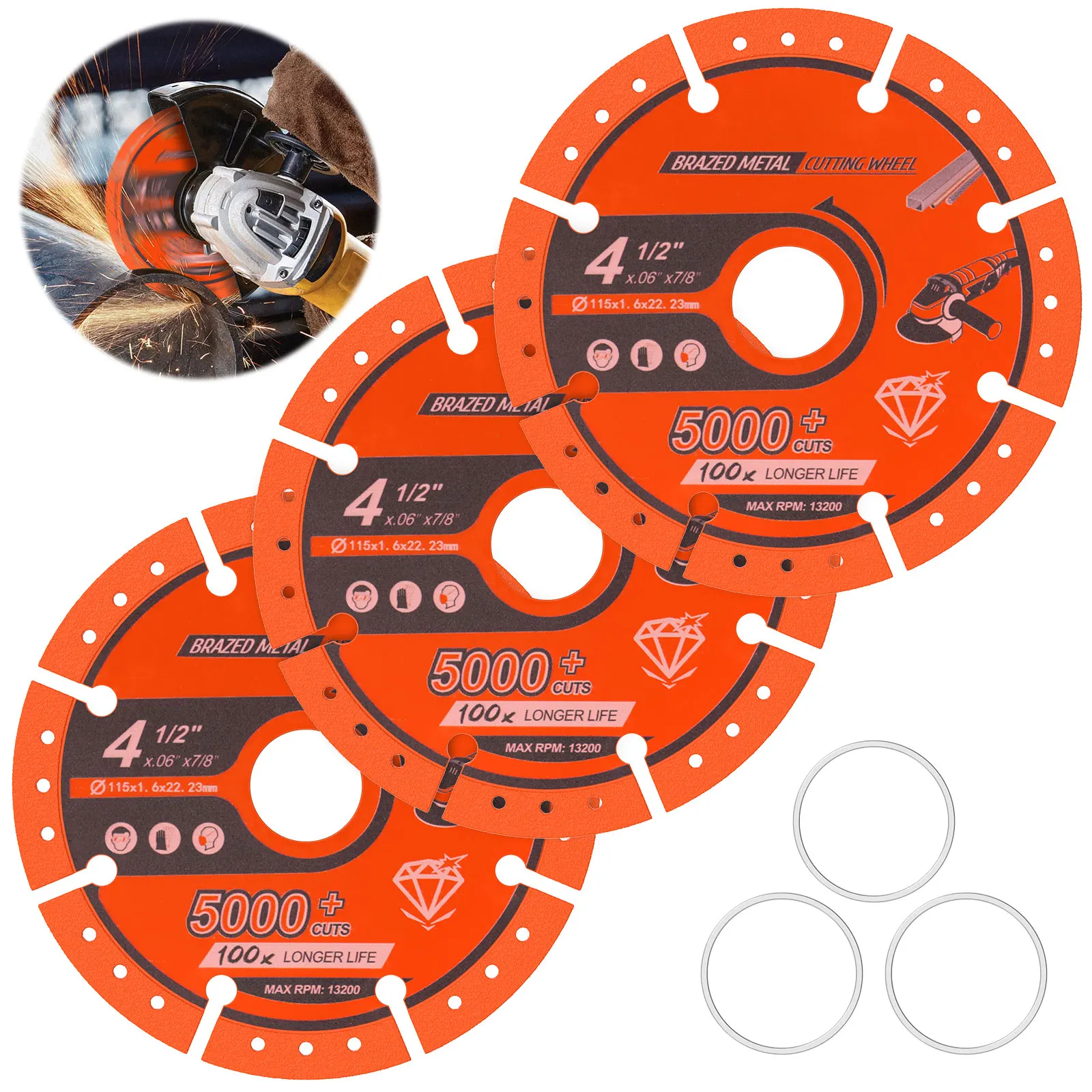 4.5Inch 3/5Pcs Diam…