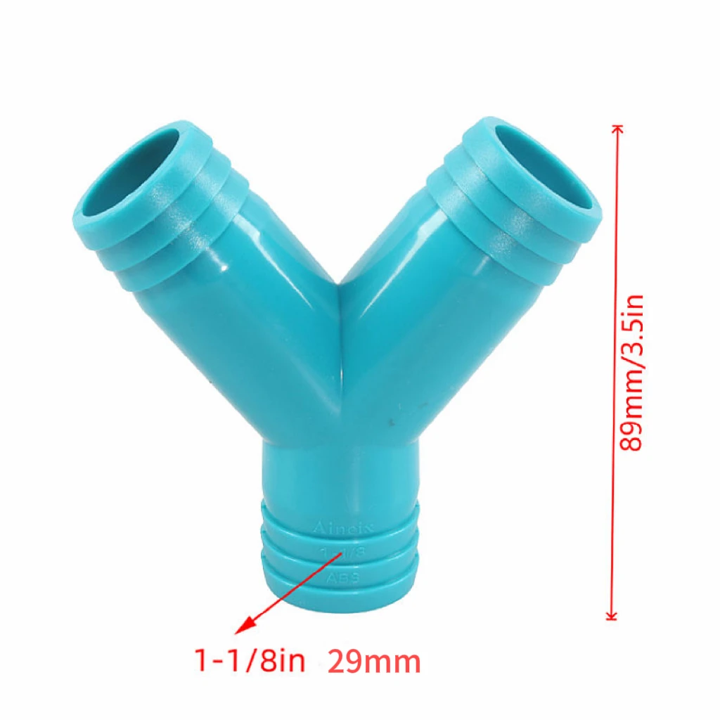 

ABS 1-1/8 Inch Marine Y-Branch Drain Three-Way Y-Type Drain Outlet Connector for Bilge Pump Water Pipe Hose Drainage