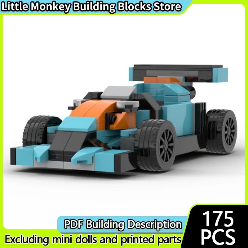 

City Car Model MOC Building Bricks Single-Seater Racing Car Modular Technology Children Holiday Gifts Assemble Toys Suit