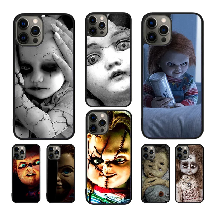 Creepy Baby Doll Horror Phone Case For iPhone 16 15 14 11 12 13 mini Pro  XR XS MAX Plus coque Cover Shell