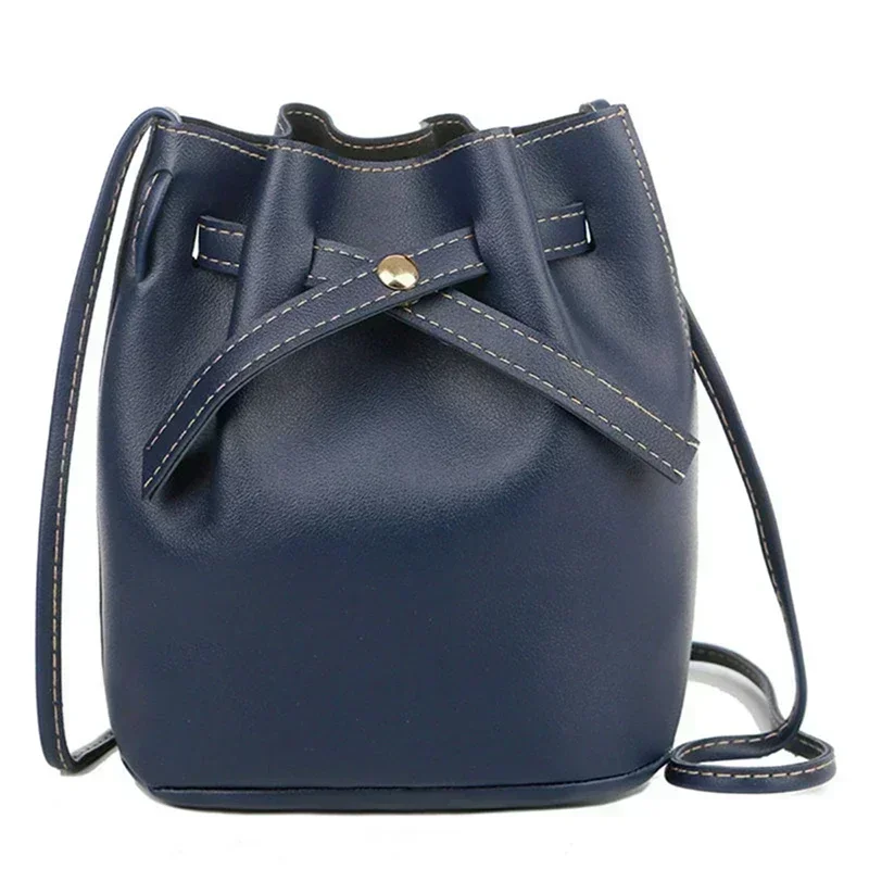 LB014 Women Bucket Shoulder Bag Drawstring Crossbody Fashion Simplicity High-capacity Ladies Synthetic