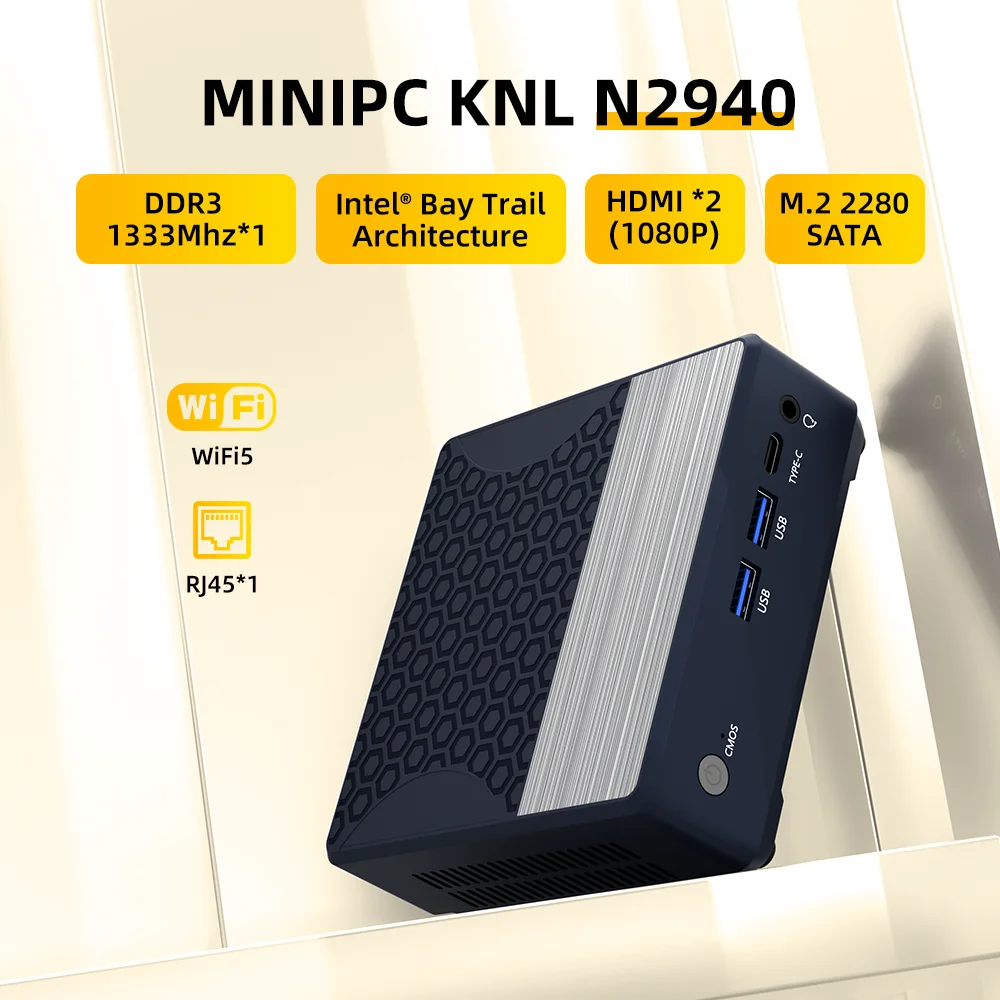 Texhoo MINI PC Windows 11 Intel Bay Trail N2940 8G DDR3L 1600Mhz 256GB MSATA SSD WIFI5 BT4.2 Soft routing/Firewall/NAS MINI PC