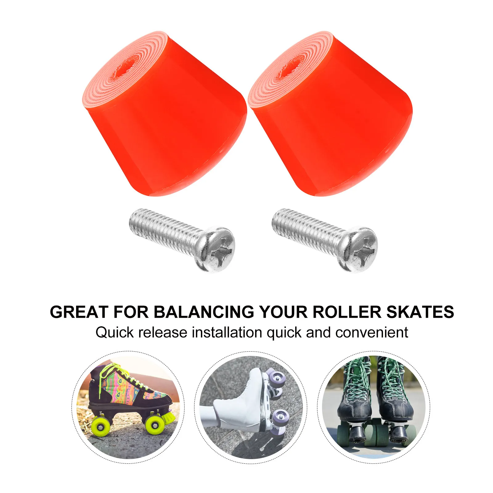 4Pcs Roller Skates Brake Head Premium Material Non Slip Wear Resistant Quick Release Brake Pads Exercise Skating