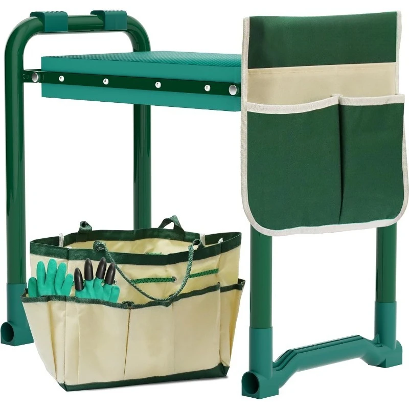 

Garden Kneeler Seat Heavy Duty,Portable Garden Stool with Tool Bags,Widened 10.2" Thick Kneeling Pad,Gardening Bench Gi