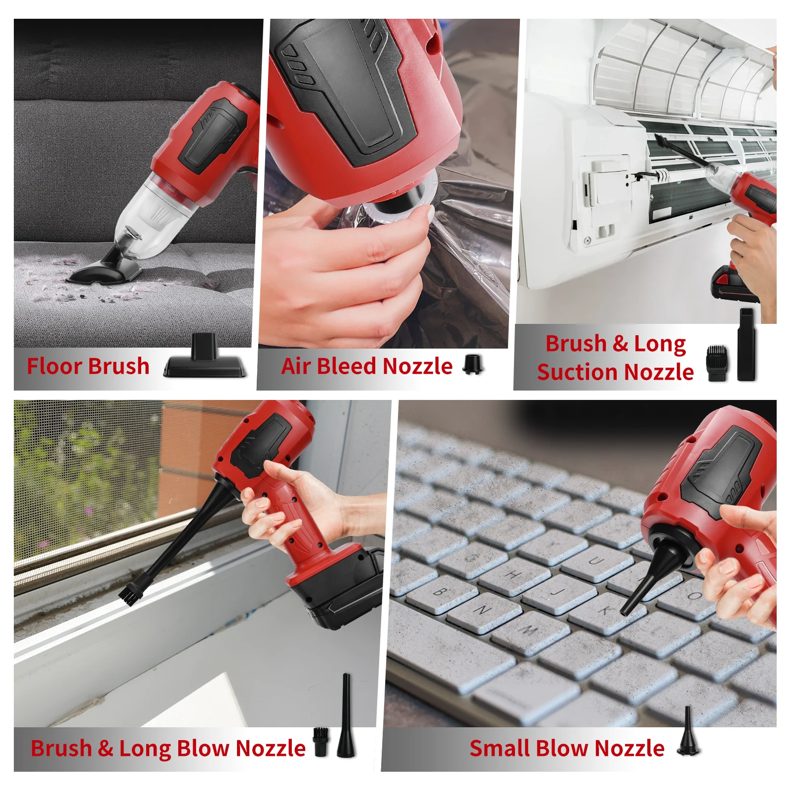 Mini Electric Vacuum Cleaner Strong Suction Multifunction Cordless Handheld Car Home Cleaner Blower For Milwaukee 18V Battery