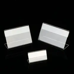 Clear Price Tag Clip Sign Card Holder Stands Poster Racks 10pcs Plastic Mini Label Racks Acrylic Card Display Holder