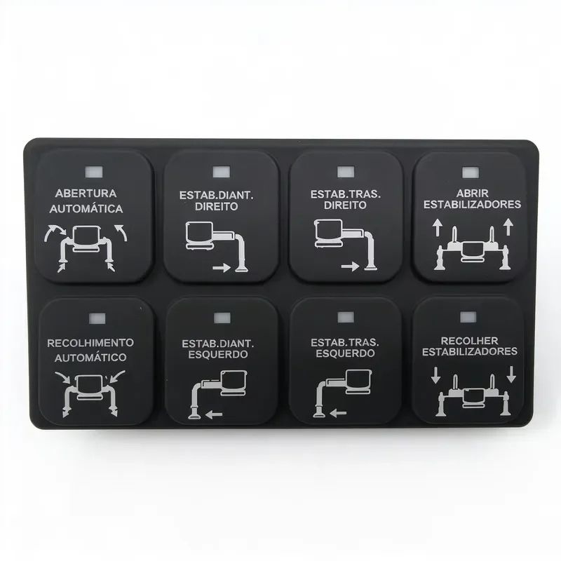 8 Button CANbus Keypad Panel Silicone for Construction Machinery IP67 Waterproof OEM Control System DL-KB08Q