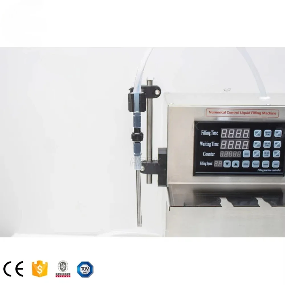 HZPK Semi Auto Digital Gear Pump Spout Pouch Small Juice Milk  Filling Machine 100ml Liquid Spout Plastic Bags