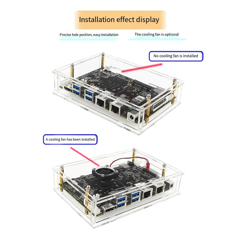 Novo! Para banana pi BPI-F3 caixa acrílica transparente escudo protetor com ventilador de refrigeração para banana pi BPI-F3 placa desenvolvimento