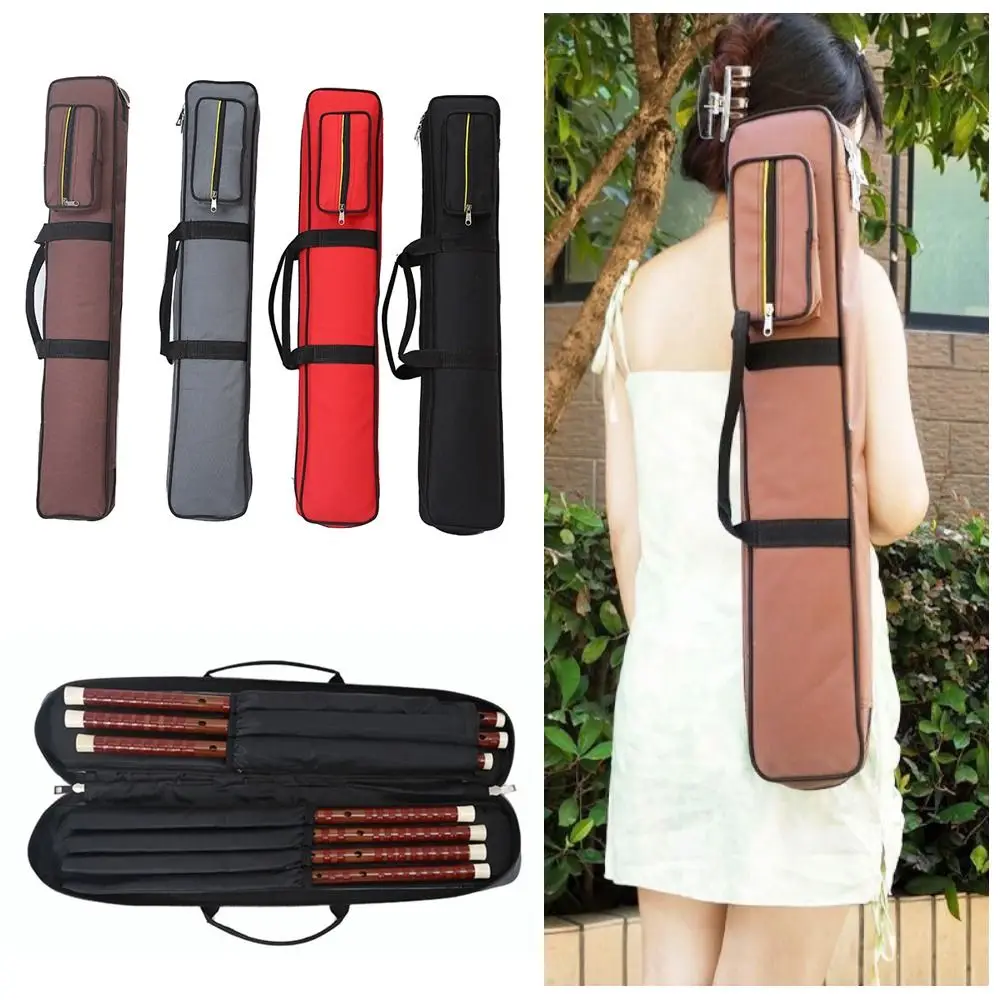 Canvas Bamboo Flute Storage Shoulder Bag Protective Thickening Bamboo Flute Carry Bag Large Capacity Waterproof Flute Case